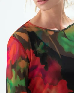 T-Shirt Sandra black flowers