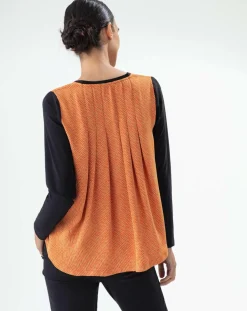 T-Shirt Signe noir/orange perlee