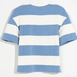 T-Shirt Sine rayé blanc/bleu