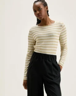 T-Shirt Veras rayé blanc/beige