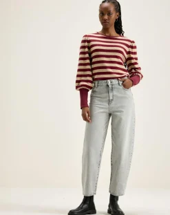 T-Shirt Vidoum rayé blanc/rouge