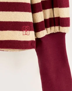 T-Shirt Vidoum rayé blanc/rouge