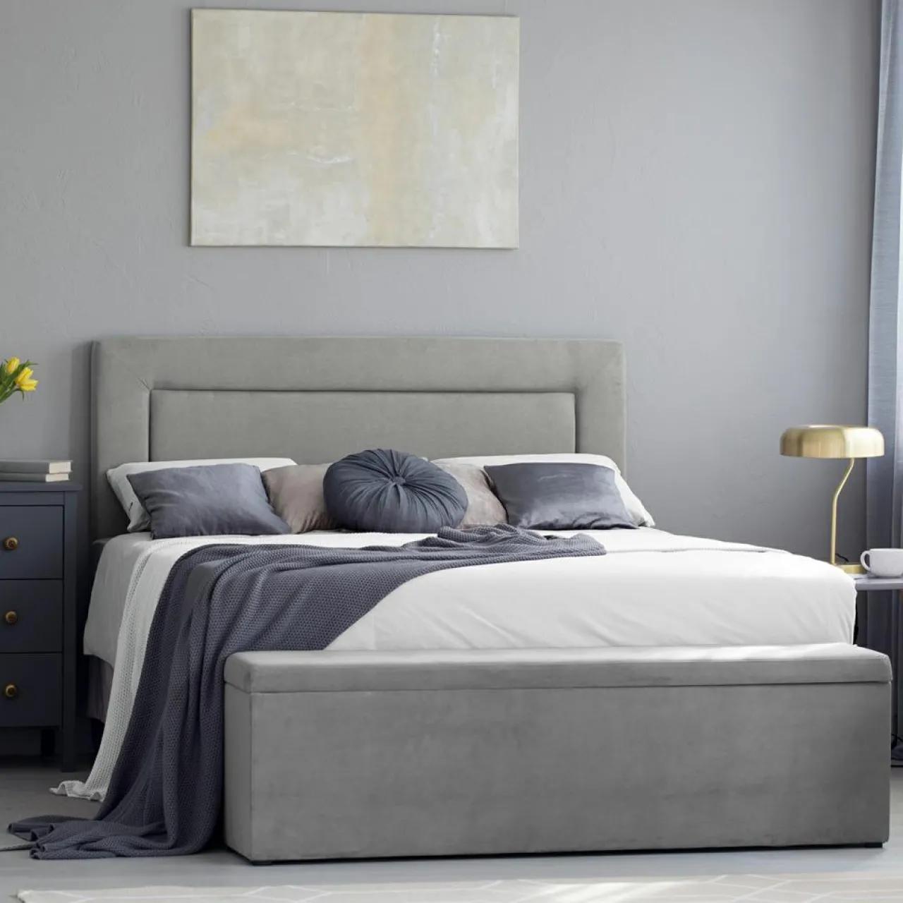 Tête de lit Ancona gris clair - 160x120 cm