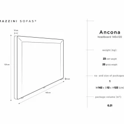 Tête de lit Ancona gris clair - 200x120 cm