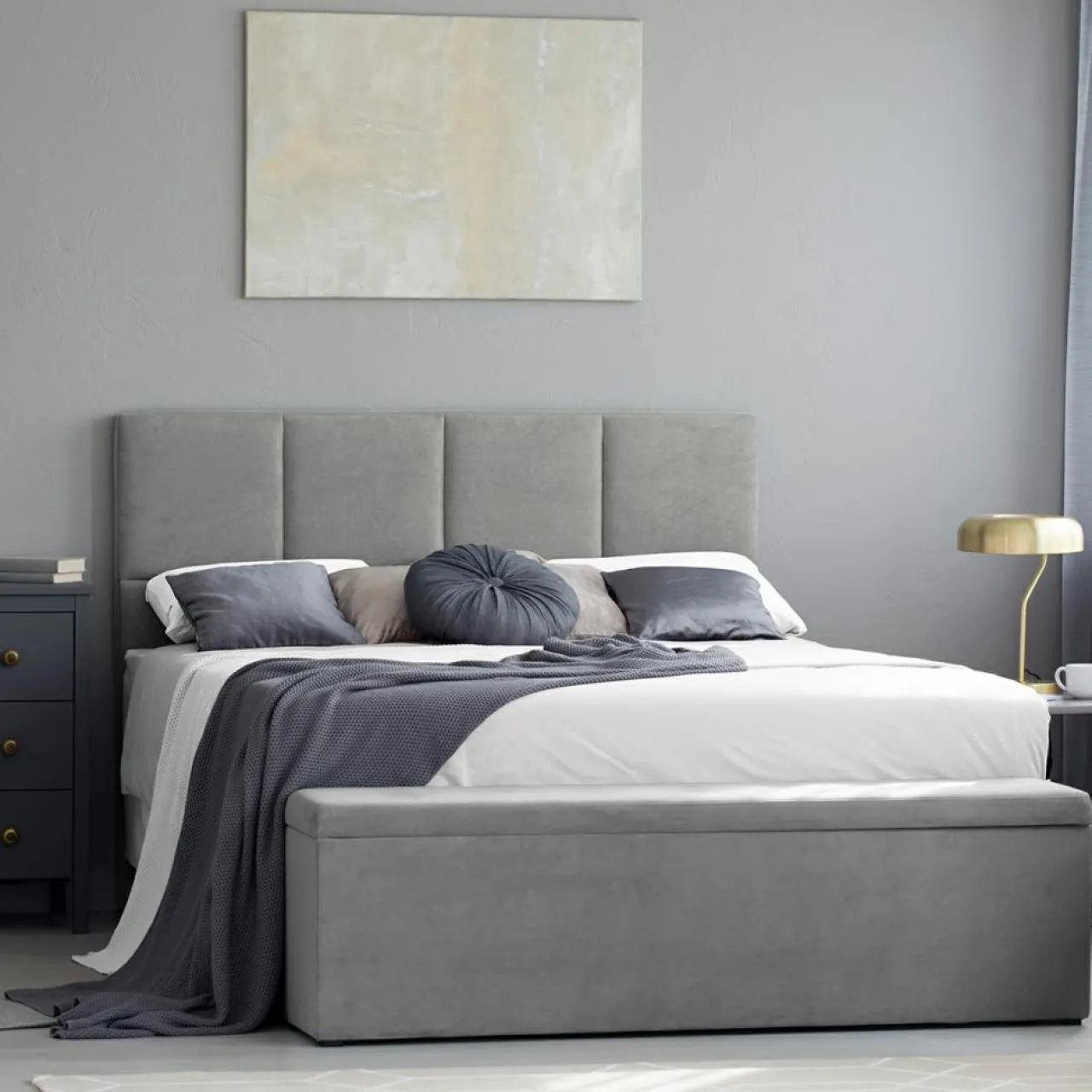 Tête de lit Barletta gris clair - 160x120 cm