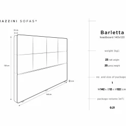 Tête de lit Barletta gris foncé - 180x120 cm