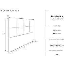 Tête de lit Barletta gris foncé - 140x120 cm
