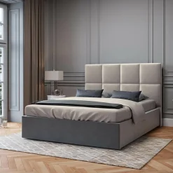 Tête de Lit en Velours Begonia beige clair - 140x120 cm