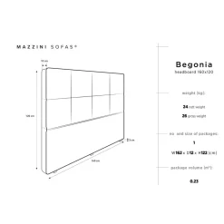 Tête de lit en Velours Begonia beige clair - 160 cm