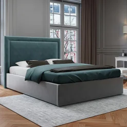 Tête de Lit en Velours Primevere pétrole - 160x120 cm