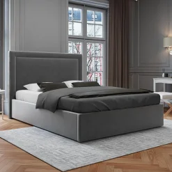 Tête de Lit en Velours Primevere gris foncé - 160x120 cm