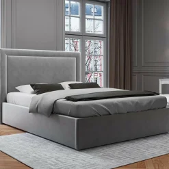 Tête de lit en Velours Primevere gris clair - 160x120 cm