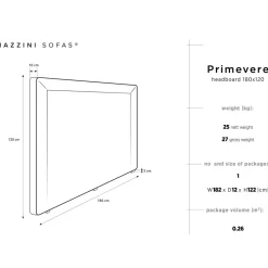 Tête de lit en Velours Primevere beige clair - 180x120 cm