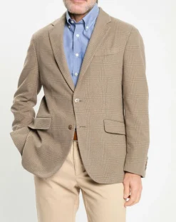 Veste à imprimé Prince de Galles beige foncé