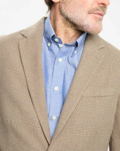 Veste à imprimé Prince de Galles beige foncé