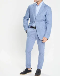 Veste 100% Lin bleu moyen