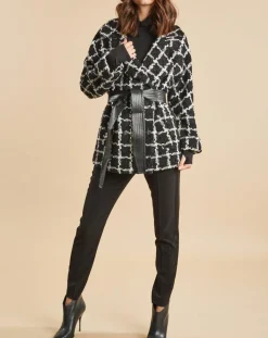 Veste Amy à carreaux noir/écru