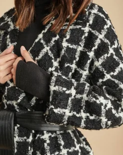 Veste Amy à carreaux noir/écru