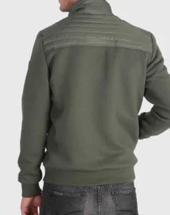 Veste bi-matière matelassée Caba kaki