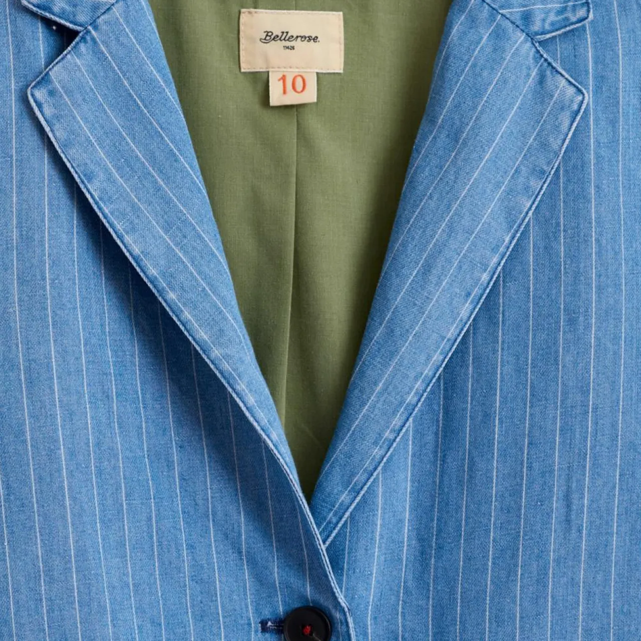 Veste blazer Chick en Coton & Lin rayée bleue