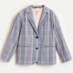 Veste blazer Chick en Coton mélangé à carreaux grise