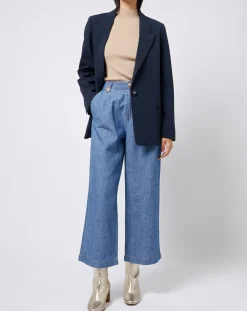 Veste blazer classique 1 bouton bleu marine