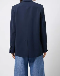 Veste blazer classique 1 bouton bleu marine