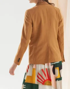 Veste blazer en Lin mélangé Vana camel