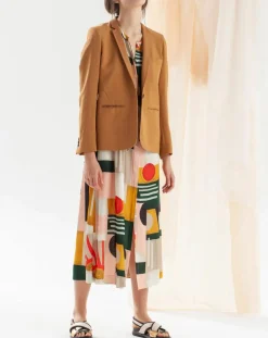 Veste blazer en Lin mélangé Vana camel