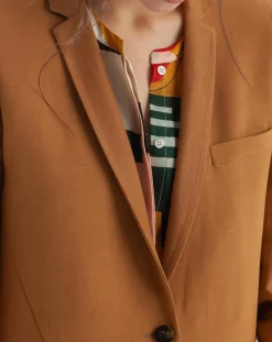 Veste blazer en Lin mélangé Vana camel