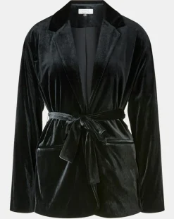 Veste blazer en Velours lisse noire