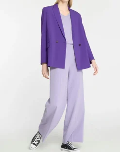 Veste blazer Rune double boutonnage violette