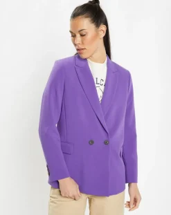 Veste blazer Rune double boutonnage violette