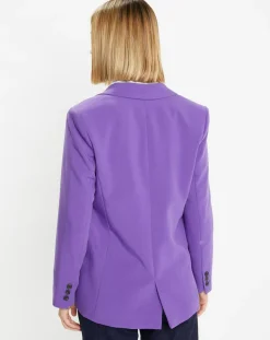 Veste blazer Rune double boutonnage violette