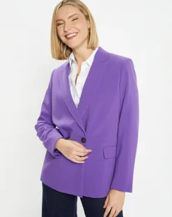 Veste blazer Rune double boutonnage violette