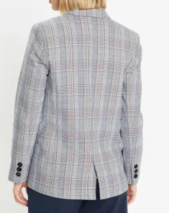 Veste blazer Rune double boutonnage imprimé Pince de Galles gris/noir