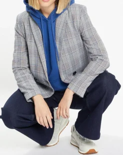 Veste blazer Rune double boutonnage imprimé Pince de Galles gris/noir