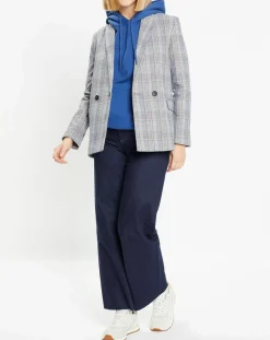 Veste blazer Rune double boutonnage imprimé Pince de Galles gris/noir