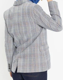 Veste blazer Rune double boutonnage imprimé Pince de Galles gris/noir