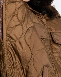 Veste cape matelassée padded marron