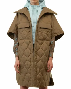 Veste cape matelassée padded marron