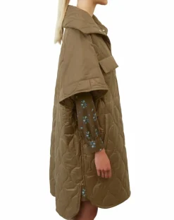 Veste cape matelassée padded marron