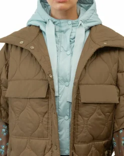 Veste cape matelassée padded marron