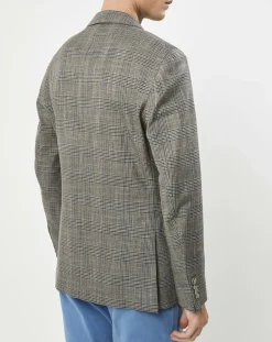 Veste Chek imprimée prince de galles beige