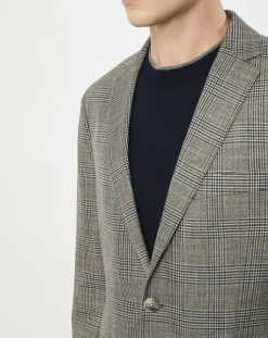 Veste Chek imprimée prince de galles beige