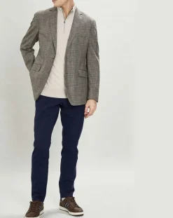 Veste Chek imprimée prince de galles beige