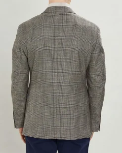 Veste Chek imprimée prince de galles beige