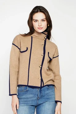 Veste col montant camel