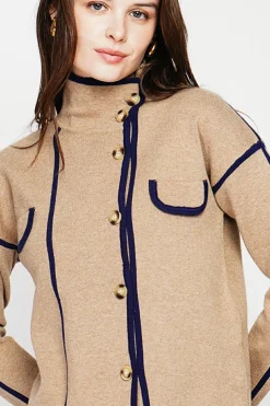 Veste col montant camel