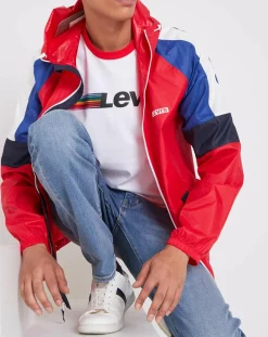 Veste coupe vent Colorblock Windrunner rouge